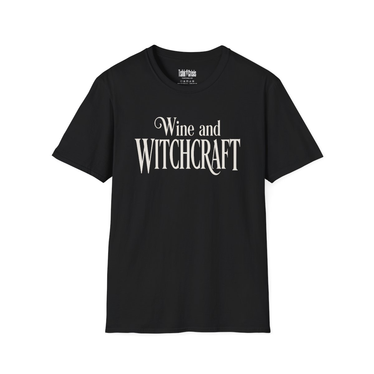 Wine and Witchcraft Halloween T-Shirt in Black