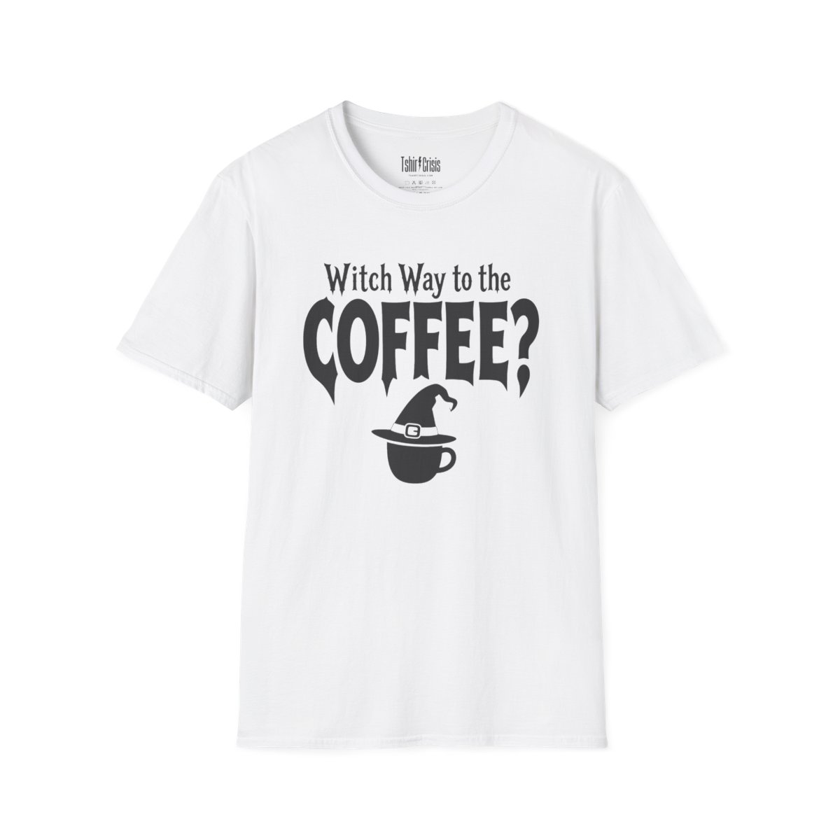 Witch Way to the Coffee Halloween T-Shirt in White