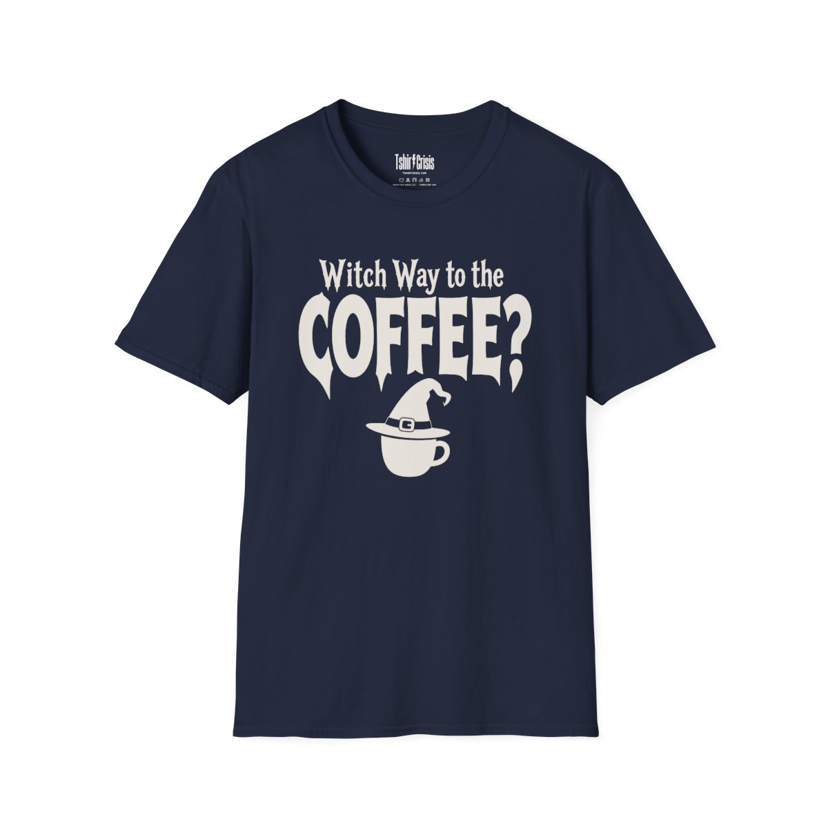 Witch Way to the Coffee Halloween T-Shirt in Navy