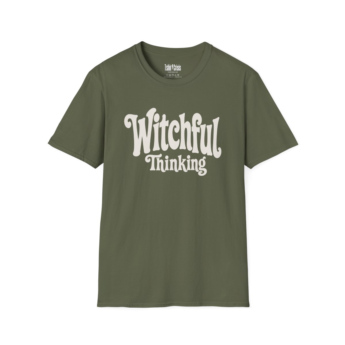 Witchful Thinking Halloween T-Shirt in Military Green